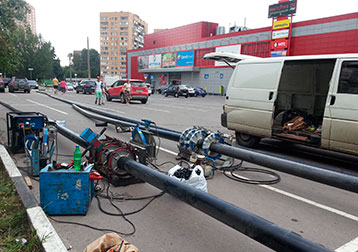 Работа по сварке ПНД труб и сдача в надзорные органы