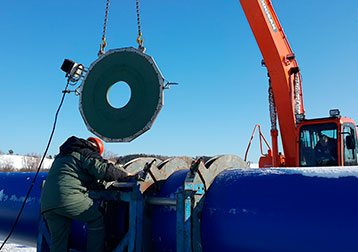 Сварка ПНД труб диаметром 1200 мм в условиях низких температур